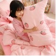 Warm four-piece cotton pure cotton simple crystal coral velvet bed sheet quilt cover bed hat three-piece bedding