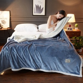 New product Scandinavian style double flannel babe velvet cover blanket double-sided composite craft blanket