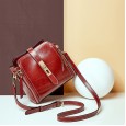 Summer leather bag new wild cowhide casual simple shoulder messenger bag bucket bag portable female bag