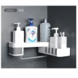Non-marking bathroom rack, toilet, punch-free rotating storage rack, plastic self-adhesive wall hanging triangle rack