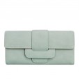 Korean version of the new three-fold ladies wallet retro lychee pattern large capacity long wallet