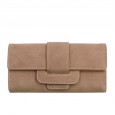 Korean version of the new three-fold ladies wallet retro lychee pattern large capacity long wallet