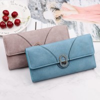 The new ladies wallet Korean version of the multi-card bit mid-length clutch bag fashion wild tri-fold buckle handbag