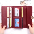 The new ladies wallet Korean version of the multi-card bit mid-length clutch bag fashion wild tri-fold buckle handbag