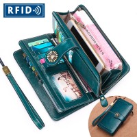 RFID antimagnetic wallet new female Korean version ladies wallet leather wallet wallet wallet large capacity clutch