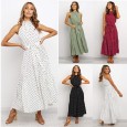 Spring and summer new women's skirt mid-length lace polka dot dress
