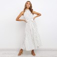 Spring and summer new women's skirt mid-length lace polka dot dress