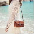 Leather handbags new fashion wild Korean shoulder bag personality small black bag oblique cross color small square bag