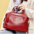 Spring and summer new leather handbags female crocodile pattern first layer cowhide large capacity ladies shoulder messenger bag