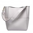 New leather handbags bucket bag retro handbags women's big bag diagonal bag