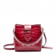 New women's bag spring and summer leather handbags crocodile pattern handbag shoulder messenger fashion bucket ladies bag