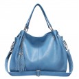 Spring and summer new cowhide women bag casual tassel cowhide bag shoulder messenger ladies bag