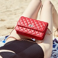 Spring and summer small bags new fashion leather shoulder bag diamond chain diagonal small square bag female bag