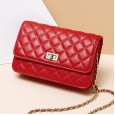 Spring and summer small bags new fashion leather shoulder bag diamond chain diagonal small square bag female bag