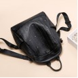 Leather shoulder bag female summer new fashion school bag casual wild first layer cowhide small backpack female bag