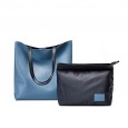 Spring and summer new contrast color mother and child bag leather bucket bag fashion ladies bag cowhide wild portable female bag