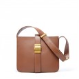 New leather handbag bag Korean fashion cowhide lock square bucket bag broadband shoulder bag handbag lady bag