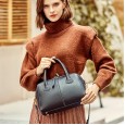 Boston leather handbag pillow bag handbag spring and summer first layer cowhide lychee shoulder crossbody bag