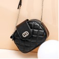 Genuine leather small fragrant female bag new fashion wild messenger small bag ladies single shoulder female bag diamond chain bag female