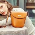 Women's bag spring and summer new fashion leather messenger bag wild first layer cowhide bucket bag shoulder