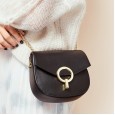 Bag female leather female bag fashion retro niche design chain bag retro small round bag