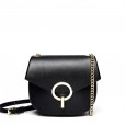 Bag female leather female bag fashion retro niche design chain bag retro small round bag