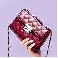 Genuine leather bag lock small square bag female new fashion diamond chain ladies shoulder messenger bag female bag