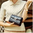 Genuine leather bag lock small square bag female new fashion diamond chain ladies shoulder messenger bag female bag