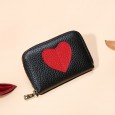 New Heart-shaped Wallet Cowhide Short One-fold Wallet Bag Multi-Card Women's Mini Change
