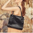 Spring and summer new fashion hot all-match simple first layer cowhide leather casual handbag shoulder bag female bag