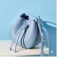First layer cowhide bag female new fashion wild niche design lychee pattern bucket bag female shoulder messenger bag