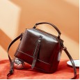 Cowhide small bag new tide crossbody bucket small bag explosion models retro oil wax leather female bag clutch bag