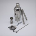 Hot selling 5pc stainless steel shaker set shaker set with ice clamp measuring cup filter spoon