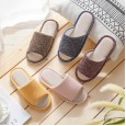 Cotton and linen slippers female summer home household cloth linen indoor home couple anti-skid four seasons spring and autumn soft bottom floor