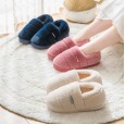 Autumn and winter cotton slippers home female bag with thick bottom anti-skid month childbirth home furry cotton shoes winter indoor