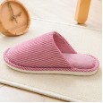 Four seasons home indoor men and women couple cotton slippers stripes cotton and linen breathable soft bottom spring and summer non-slip Japanese and Korean wooden floor