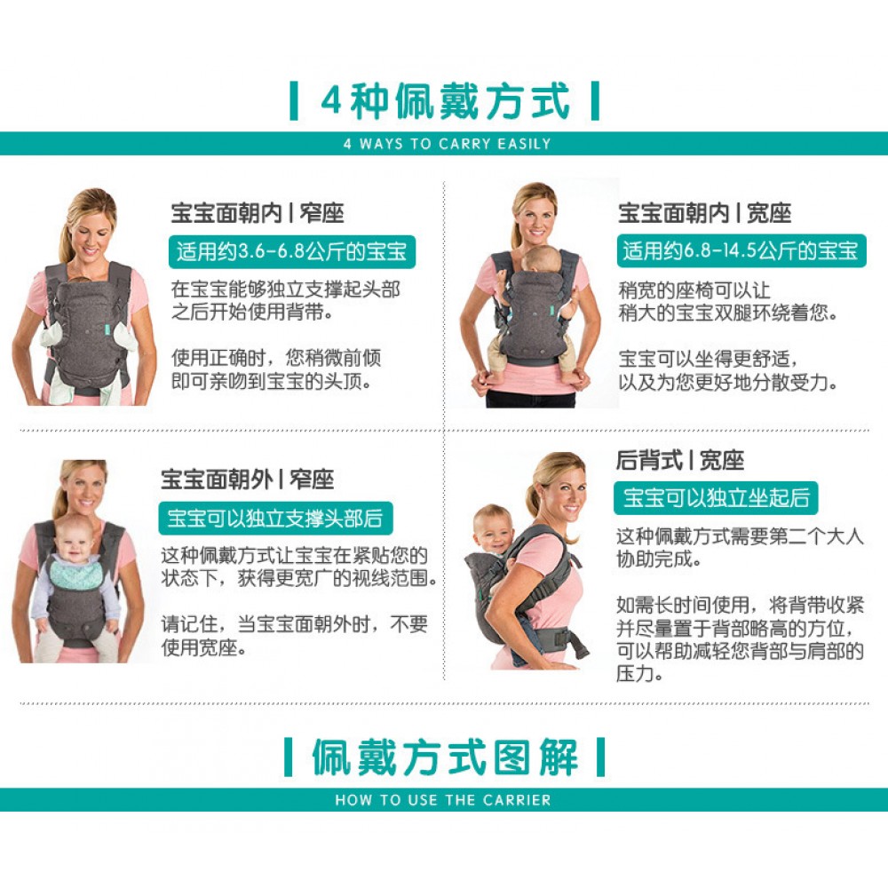 Four-in-one shoulder baby carrier suitable for four seasons