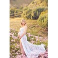 Women's lace pregnant women trailing tube top dress long sleeve photography sleeveless dress 8862