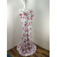 Women's Printed Pregnant Women's V-Neck Tail Dress One Piece Dress 1940