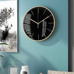 Metal mute wall clock Nordic simple creative living room clock fashion home to map