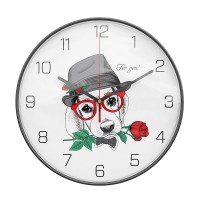 Nordic modern minimalist wall clock personality living room cartoon clock metal silent clock