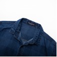 Plus size men's spring and autumn long-sleeved denim shirt plaid shirt0