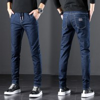 Spring wear new jeans casual Korean small feet elastic tether trendy men's slim long pants