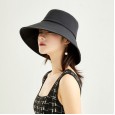 Spring and summer black big brim fisherman hat female hat outdoor travel leisure sun hat cold feeling anti-ultraviolet female hat