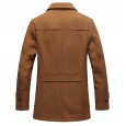 Autumn and winter new men's woolen coat men's double collar coat men's clothing