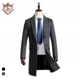 Siqilong autumn and winter woolen coat men's mid-length Korean version of the slim double-breasted coat trench coat men's jacket