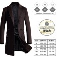 Siqilong autumn and winter woolen coat men's mid-length Korean version of the slim double-breasted coat trench coat men's jacket