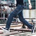 New multi-pocket straight tooling jeans men denim long pants outdoor casual loose overalls men
