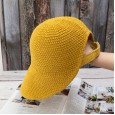 British wind hoop yarn knitting equestrian hat female Japanese wild big eaves shade fisherman hat Korean ponytail