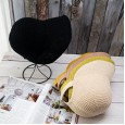 British wind hoop yarn knitting equestrian hat female Japanese wild big eaves shade fisherman hat Korean ponytail